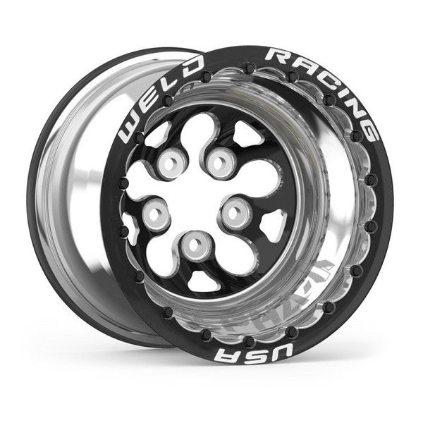 Weld Alpha-1 15x16 / 5x4.5 BP / 5in. BS Black Wheel - Black Double Beadlock - 83B-516210CB