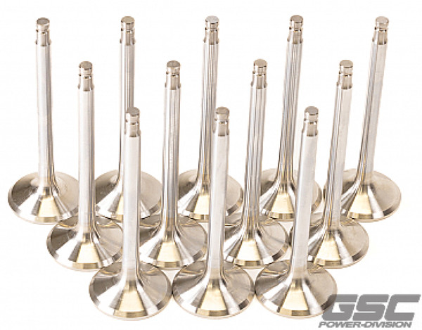 GSC P-D Nissan VR38DETT 33.15mm Head +1mm OS 91.95mm Long 6.6mm Stem Exhaust Valve - Set of 12 - 2057-12