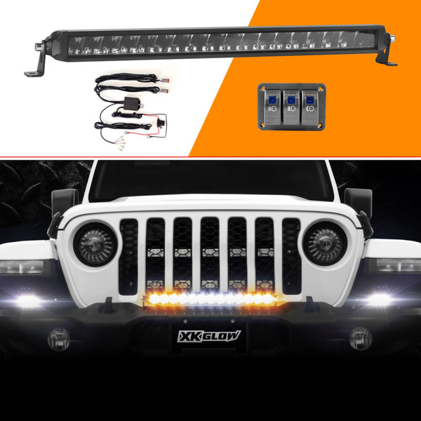 XK Glow Razor Light Bar Fog + Strobe + High Beam Driving Kit 20in - XK064020-DFS-KIT