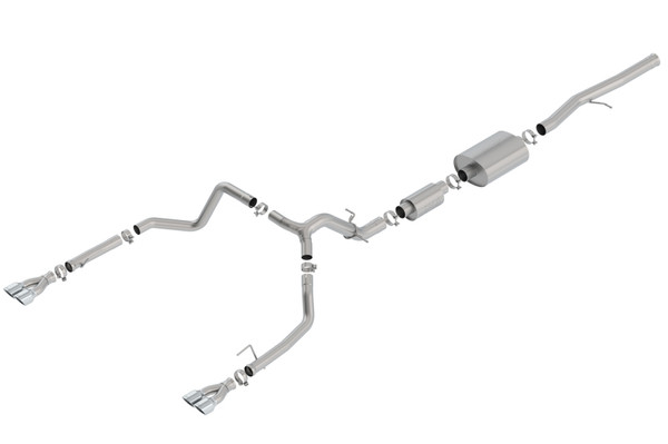 Borla 19 Chevrolet Silverado/GMC Sierra 1500 6.2L SS (S-Type) Catback Exhaust - Square Chrome Tips - 140783