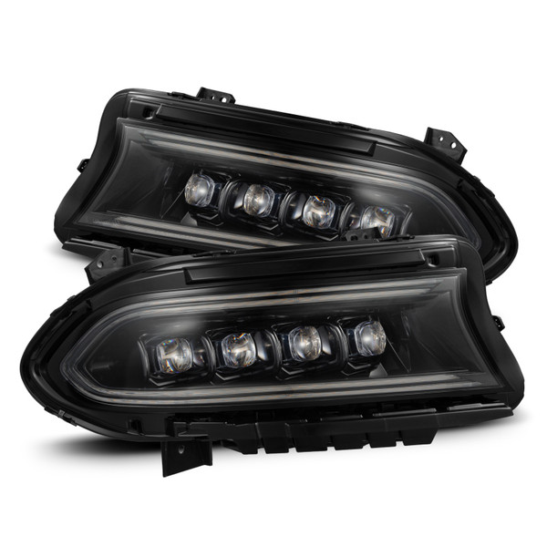 AlphaRex 15-23 Dodge Charger NOVA LED Proj Headlights Alpha-Blk w/Actv Light & Seq.Sig / SB DRL - 880500