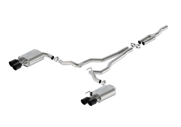 Ford Racing 2024 Mustang 2.3L Extreme Non-Active Cat-Back Exhaust w/GT Valance - Black Tip - M-5200-M2EBV