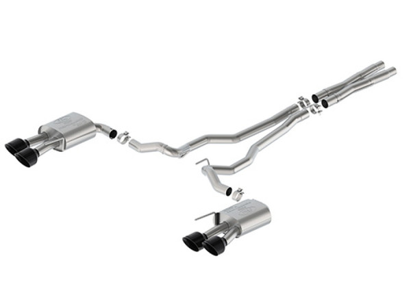 Ford Racing 2024 Mustang 5.0L Sport Non-Active Cat-Back Exhaust w/Valance - Black Tip - M-5200-M5SBV