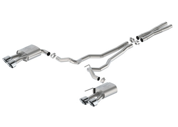 Ford Racing 2024 Mustang 5.0L Sport Non-Active Cat-Back Exhaust w/Valance - Chrome Tip - M-5200-M5SCV
