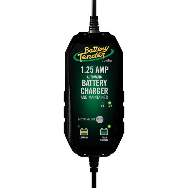 Battery Tender 6V 12V 1.25AMP Selectable Battery Charger - 022-0211-DL-WH