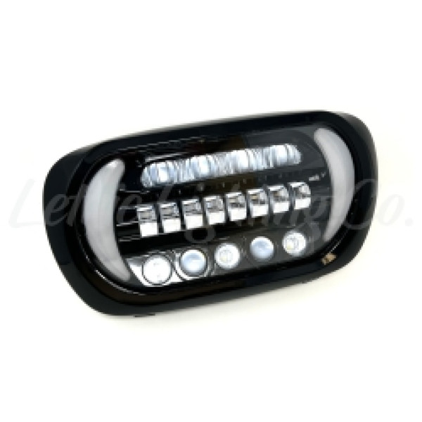 Letric Lighting 96-13 Early Road Glide LED Black/Chrome Headlight with Turn Signals - LLC-3ERA-TS
