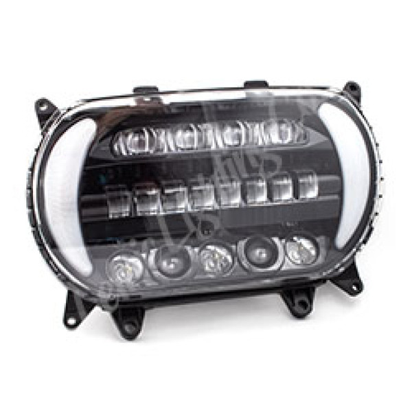 Letric Lighting 96-13 Early Road Glide LED Black/Chrome Headlight with Turn Signals - LLC-5LRA-TS