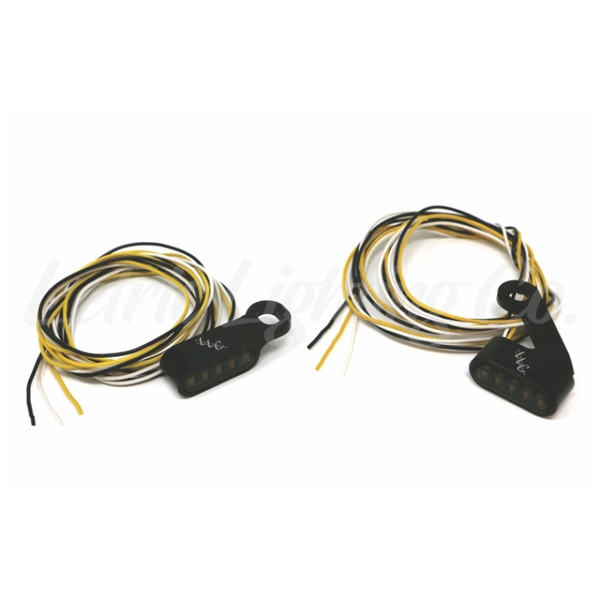 Letric Lighting Black Mini Mirror Mounted Front LED Turn Signals - Black - LLC-MMM-B