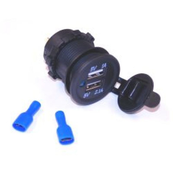 NAMZ Dual USB Charging Port Panel Mount w/O-Ring & Lock Nut - NUSB-P02