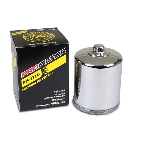 ProFilter Harley Spin-On Chrome Various Performance Oil Filter - PF-171C