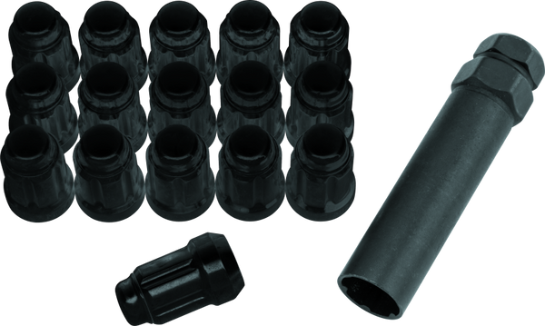 QuadBoss Spline Lug Nuts 12x1.25 - Black - 608817