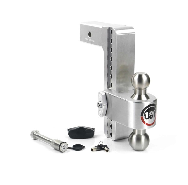 Weigh Safe 180 Hitch 10in Drop Hitch & 2.5in Shank (10K/18.5K GTWR) w/WS05 - Aluminum - LTB10-2.5-KA
