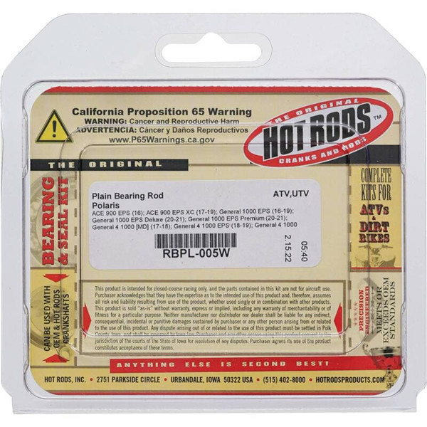 Hot Rods 11-13 Polaris RZR 900 XP 900cc Plain Bearing Rod - RBPL-005W