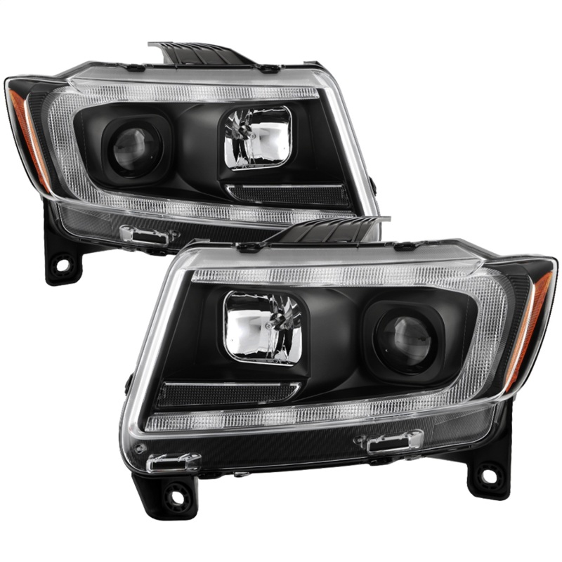Spyder 11-13 Jeep Grand Cherokee (Xenon/HID Model Only) Light Bar Projector Headlights - Black - 5087737