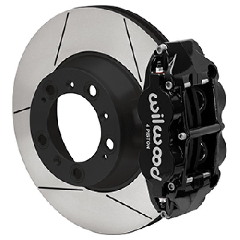 Wilwood 99-12 Porsche 911(996/997) Superlite 4R Rear Brake Kit Slotted 14.00in Rotor w/Lines - Black - 140-17101