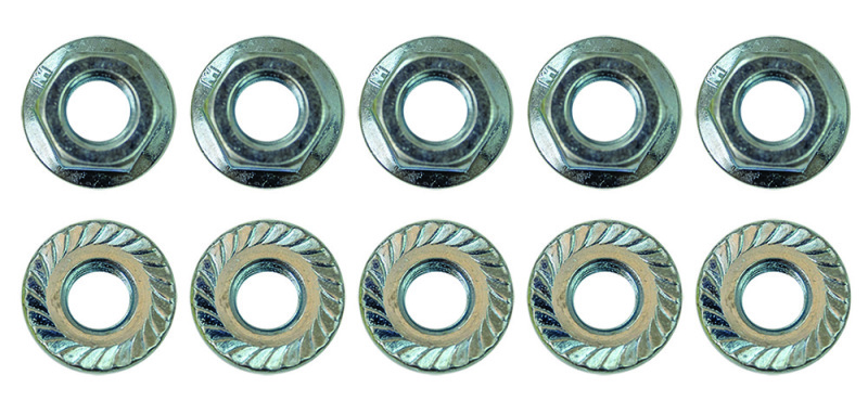 Moroso 5/16in-24 Serrated Zinc Flange Nut  - 10 Pack - 38838