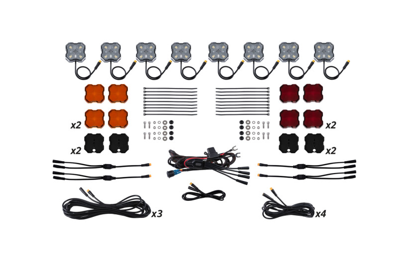 Diode Dynamics Stage Series Single-Color LED Rock Light Kit - 8-Pack - DD7743
