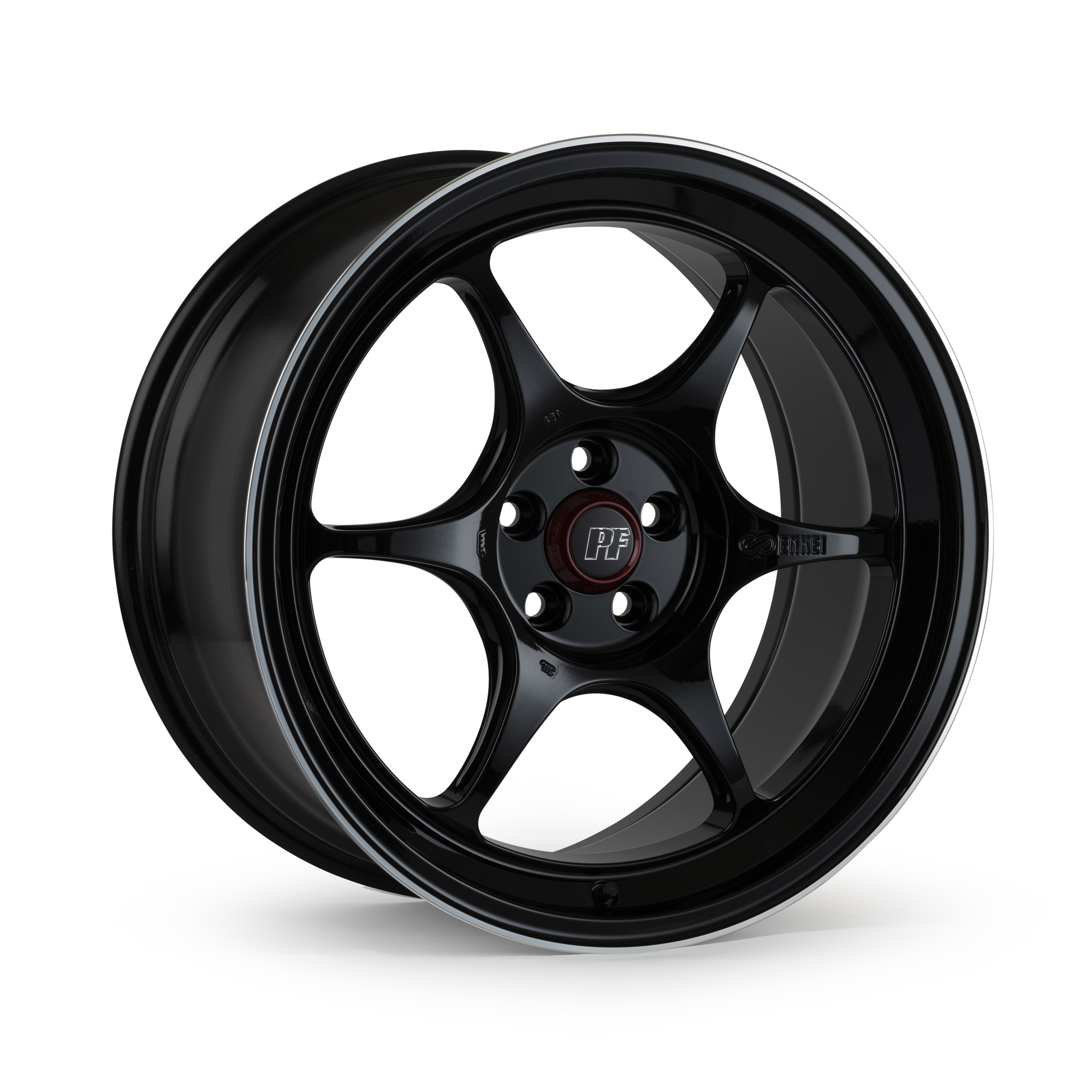 Enkei PF06 17x9 45 Offset 5x114.3 BP 75mm Bore Black Machined Wheel - 545-790-6545BKM