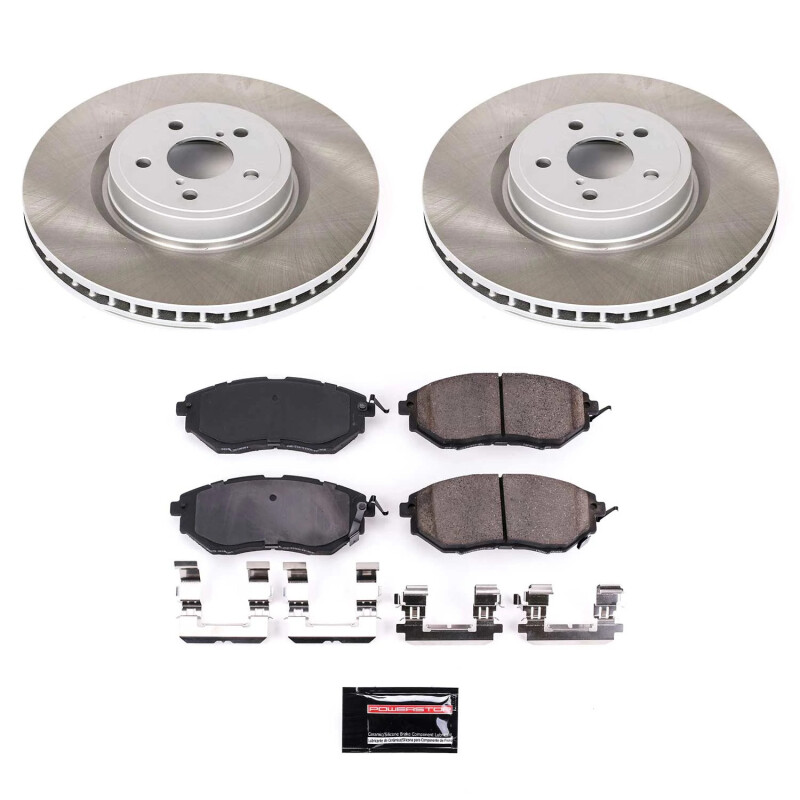 Power Stop 10-14 Subaru Outback Front Semi-Coated Rotor Kit - SC285
