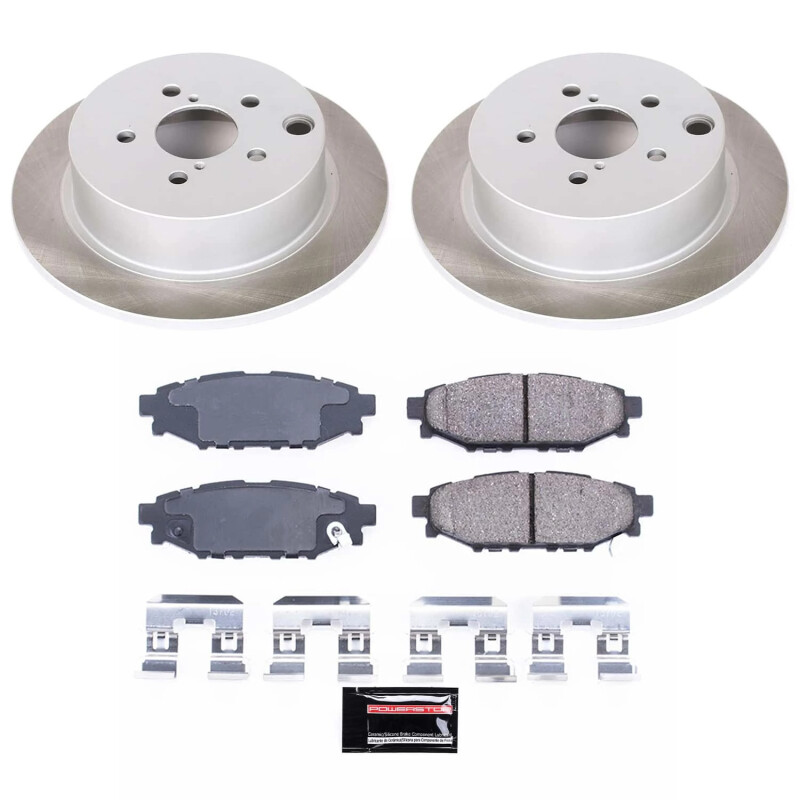 Power Stop 13-15 Subaru XV Crosstrek Rear Semi-Coated Rotor Kit - SC6107