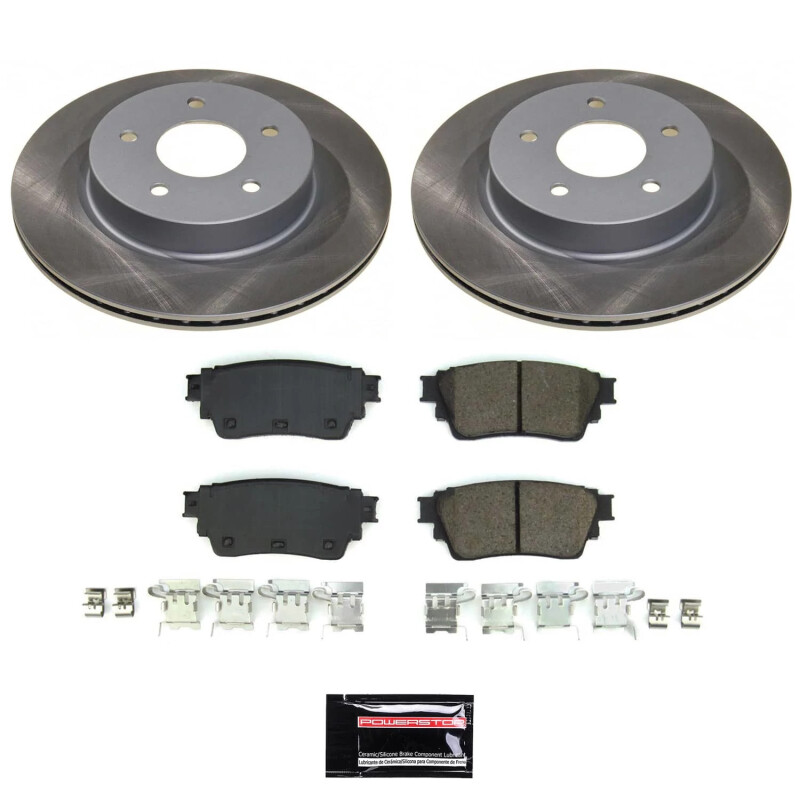 Power Stop 21-23 Nissan Rogue Rear Semi-Coated Rotor Kit - SC8771