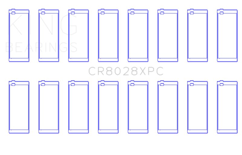 King Engine Bearings ChevrolET Custom Performance (Size STDX) Connecting Rod Bearing Set - CR8028XPCSTDX