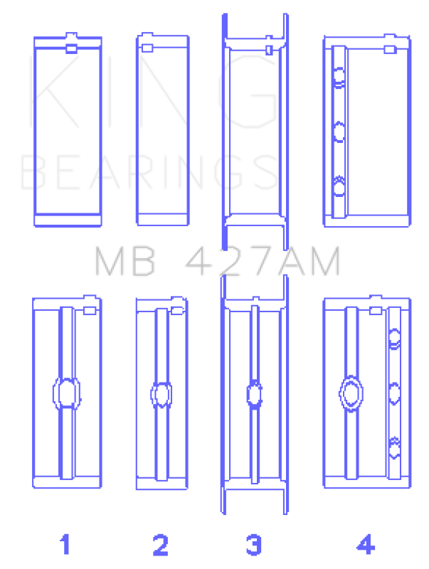 King Engine Bearings ChevrolET 173 V6 (Size +0.50mm) Main Bearing Set - MB427AM1.5