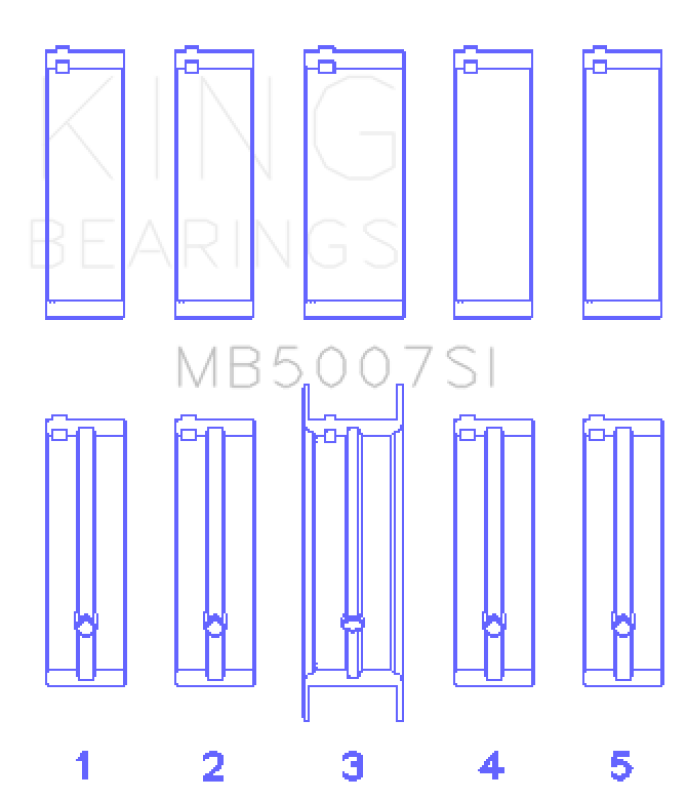 King Engine Bearings G.M.C. Saturn (Size +0.75mm) Main Bearing Set - MB5007SI0.75