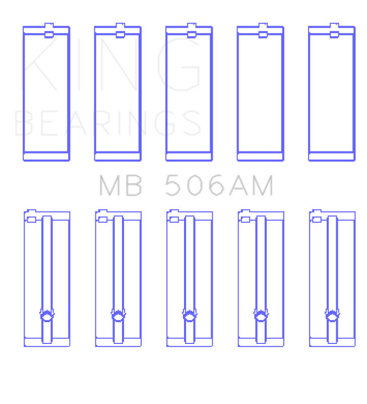 King Engine Bearings Toyota 22R (Size +1.0mm) Main Bearing Set - MB506AM1.0