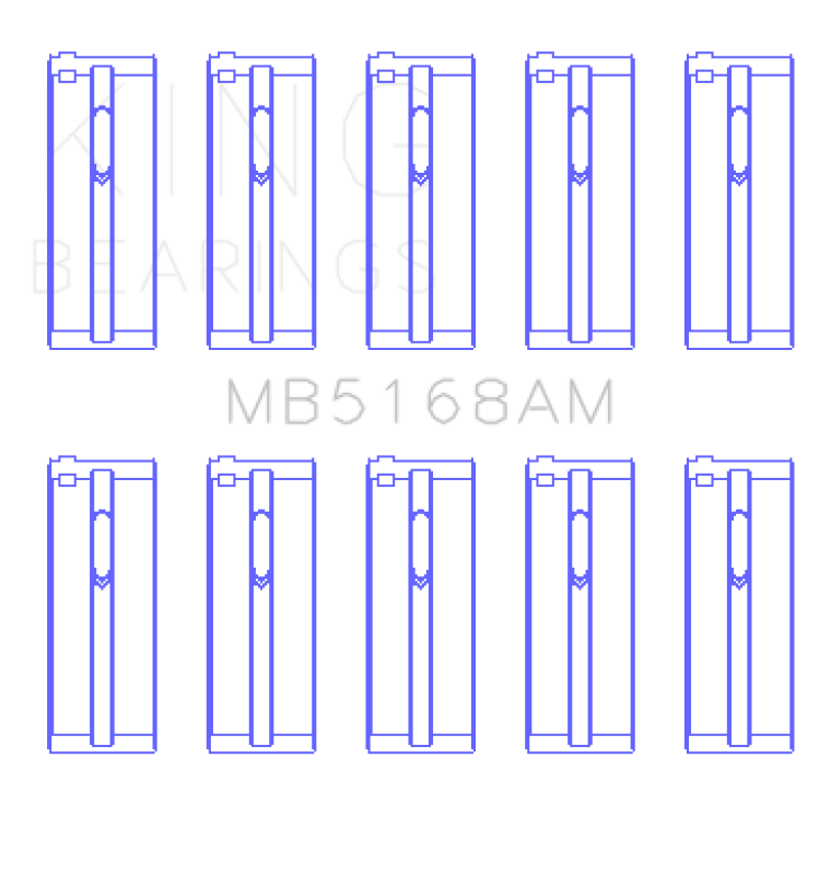 King Engine Bearings Honda F22B/H22A (Size +1.0mm) Main Bearing Set - MB5168AM1.0