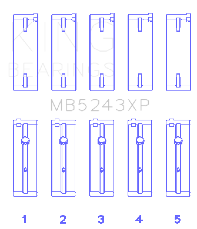 King Engine Bearings Nissan Sr20DE (Size +.026mm) Main Bearing Set - MB5243XP.026