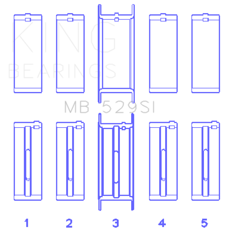 King Engine Bearings Ford V8 221 (Size STDX) Main Bearing Set - MB529SISTDX