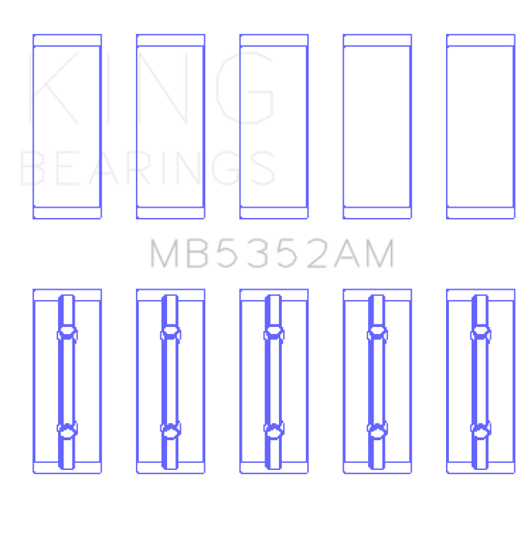 King Engine Bearings Renault K9K/K4M (Size +0.50mm) Main Bearing Set - MB5352AM0.5