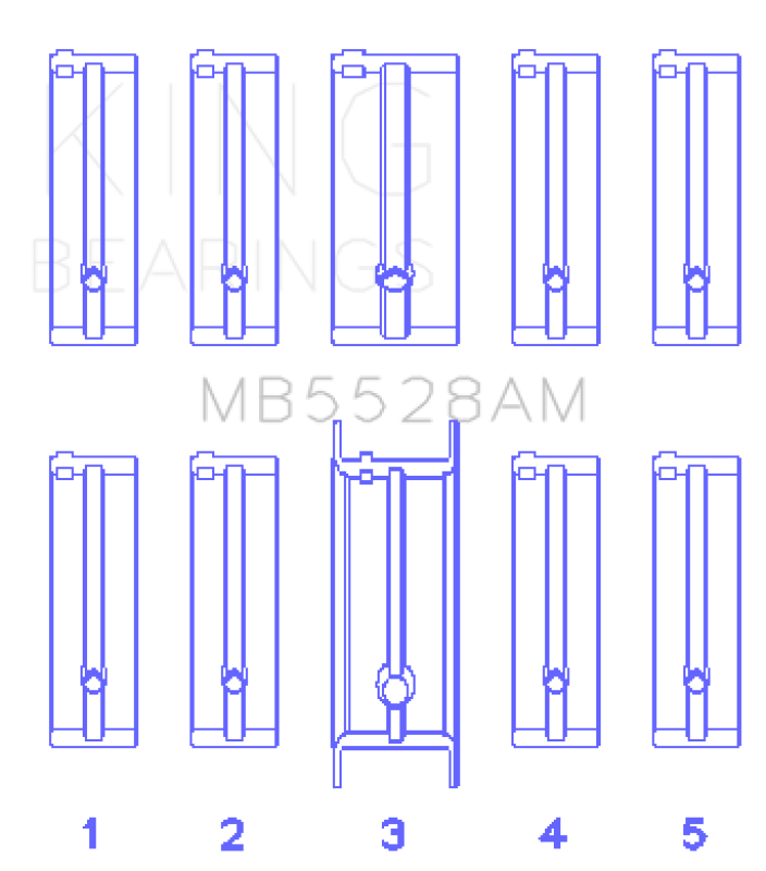 King Engine Bearings Mazda 626 F8/(Size +0.50mm) Main Bearing Set - MB5528AM0.5