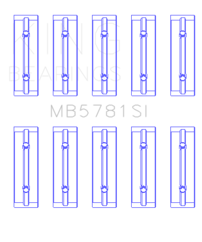 King Engine Bearings Nissan Mr18DE/Mr20DE Renault M4R 700/01/04 (Size +0.50mm) Main Bearing Set - MB5781SI0.5