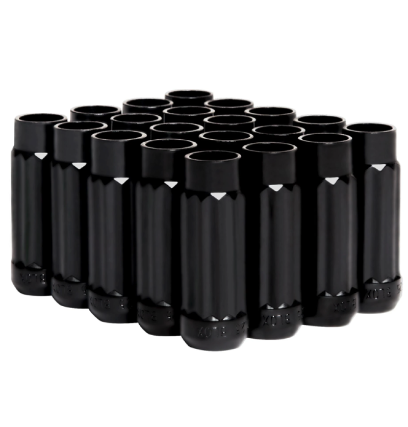 BLOX Racing 12-Sided P17 Tuner Lug Nuts 12x1.5 - Black Steel - Set of 20 - BXAC-00142-BK