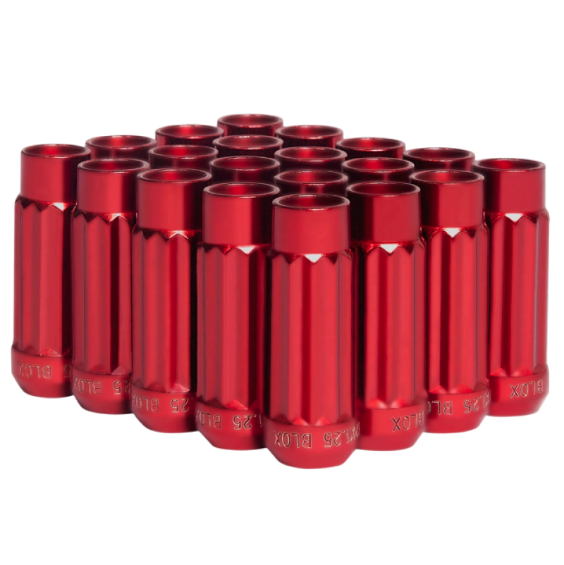 BLOX Racing 12-Sided P17 Tuner Lug Nuts 12x1.25 - Red Steel - Set of 20 - BXAC-00145-RD