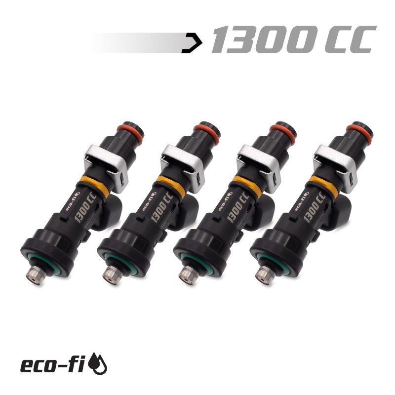 BLOX Racing Eco-Fi Street Injectors 1300cc/min w/1/2in Adapter Honda B/D/H Series (Set of 4) - BXEF-06514.11-1300-4