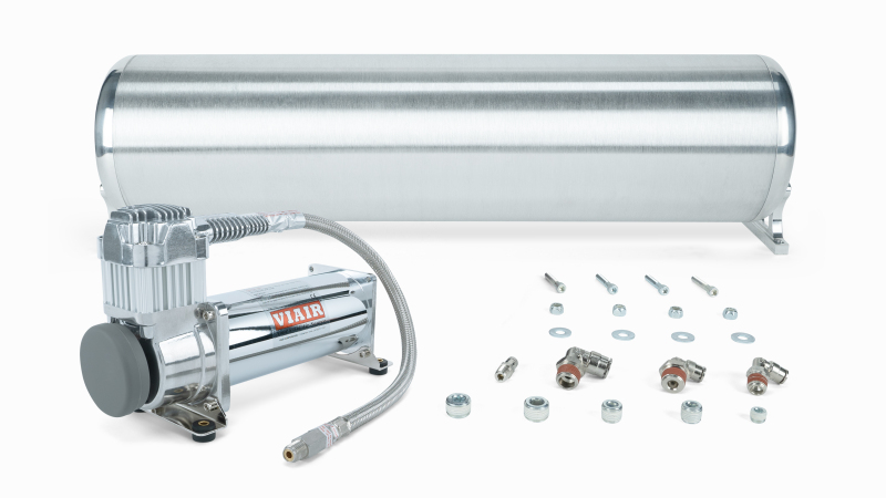 Air Lift 24in FLO Tank w/ Viair 444c Compressor (Incl. Fittings & Tank Mounting Hardware) - 27763