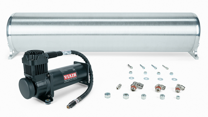 Air Lift 28in FLO Tank w/ Viair 444c Black Compressor (Incl. Fittings & Tank Mounting Hardware) - 27769