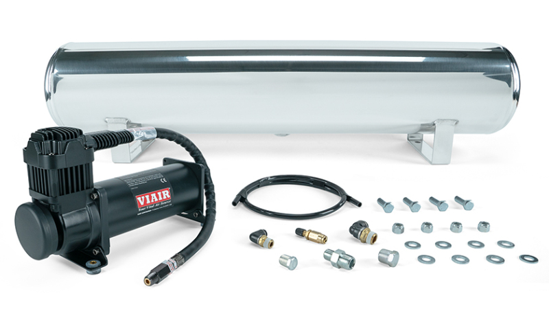 Air Lift 4 Gal. Polished Tank w/ Viair 444b Blk Compressor (Incl. Fittings & Mounting Hardware) - 27806