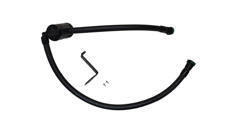 J&L 23-24 Ford F-250/F-350 7.3L Oil Separator 3.0 Passenger Side - Black Anodized - 3094P-B