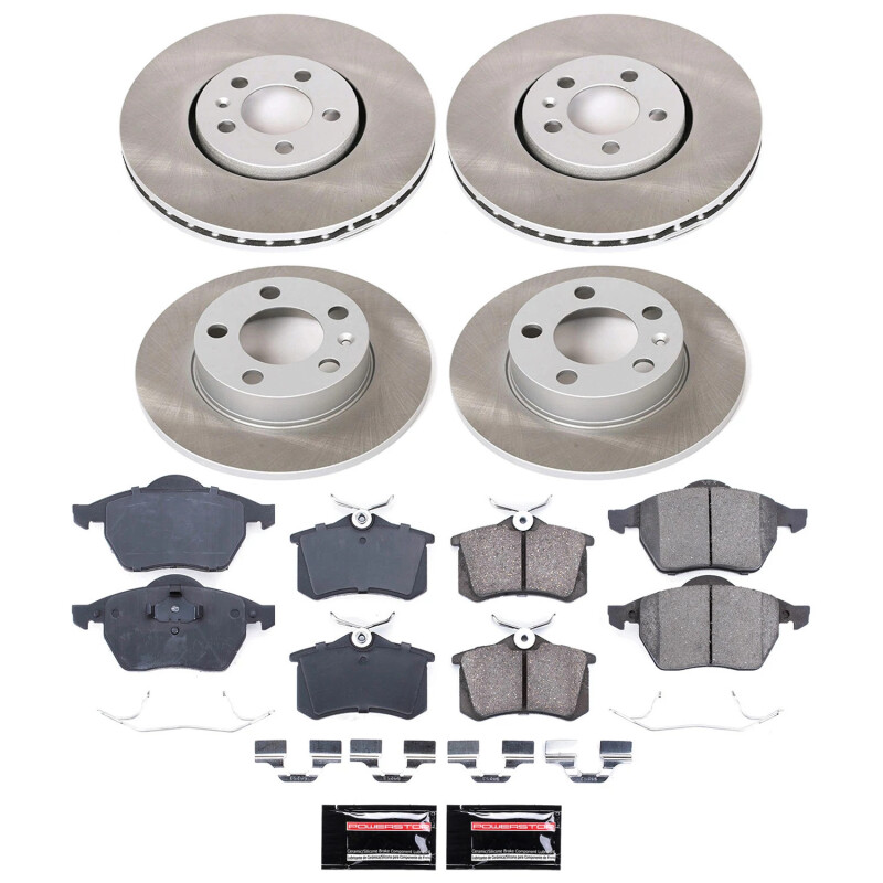 Power Stop 1999 Volkswagen Golf Front and Rear Semi-Coated Rotor Kit - SC5404