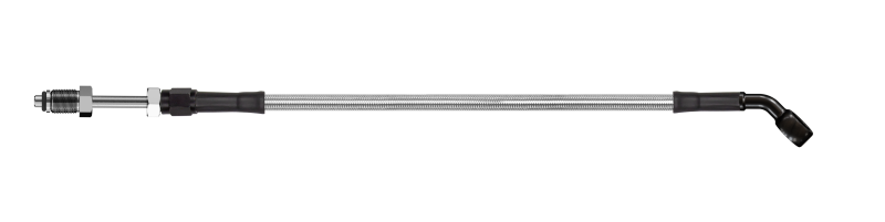 Goodridge 74in Universal Clutch Line w/Blk Fittings & Clear Hose - 45 Deg Banjo w/Straight 7/16 UNF - HD1045-1CB-CL74