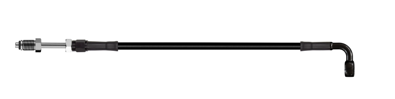 Goodridge 76in Universal Clutch Line w/Blk Zinc Fitting & Blk Hose - 90Deg Banjo w/Straight 7/16 UNF - HD1090-1CB-BK76