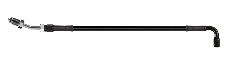 Goodridge 70in Universal Clutch Line w/Blk Zinc Fittings & Blk Hose - 90Deg Banjo w/20Deg 7/16 UNF - HD1091-1CB-BK70