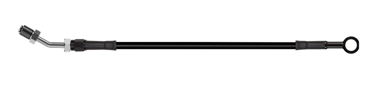Goodridge 70in Universal Clutch Line w/Blk Zinc Fittings & Blk Hose - Straight Banjo w/AN3 Fitting - HD2001-1CB-BK70