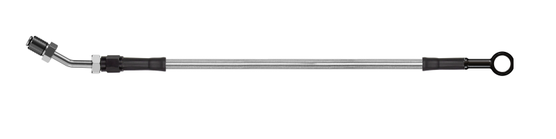 Goodridge 56in Universal Clutch Line w/Blk Zinc Fittings & Clear Hose - Straight Banjo w/AN3 Fitting - HD2001-1CB-CL56