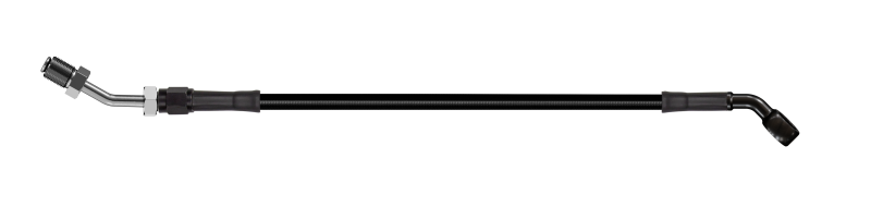 Goodridge 84in Universal Clutch Line w/Black Zinc Fittings & Black Hose - 45Deg Banjo w/AN3 Fitting - HD2045-1CB-BK84