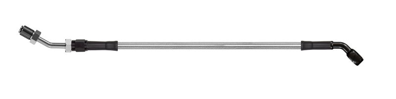 Goodridge 58in Universal Clutch Line w/Black Zinc Fittings & Clear Hose - 45Deg Banjo w/AN3 Fitting - HD2045-1CB-CL58